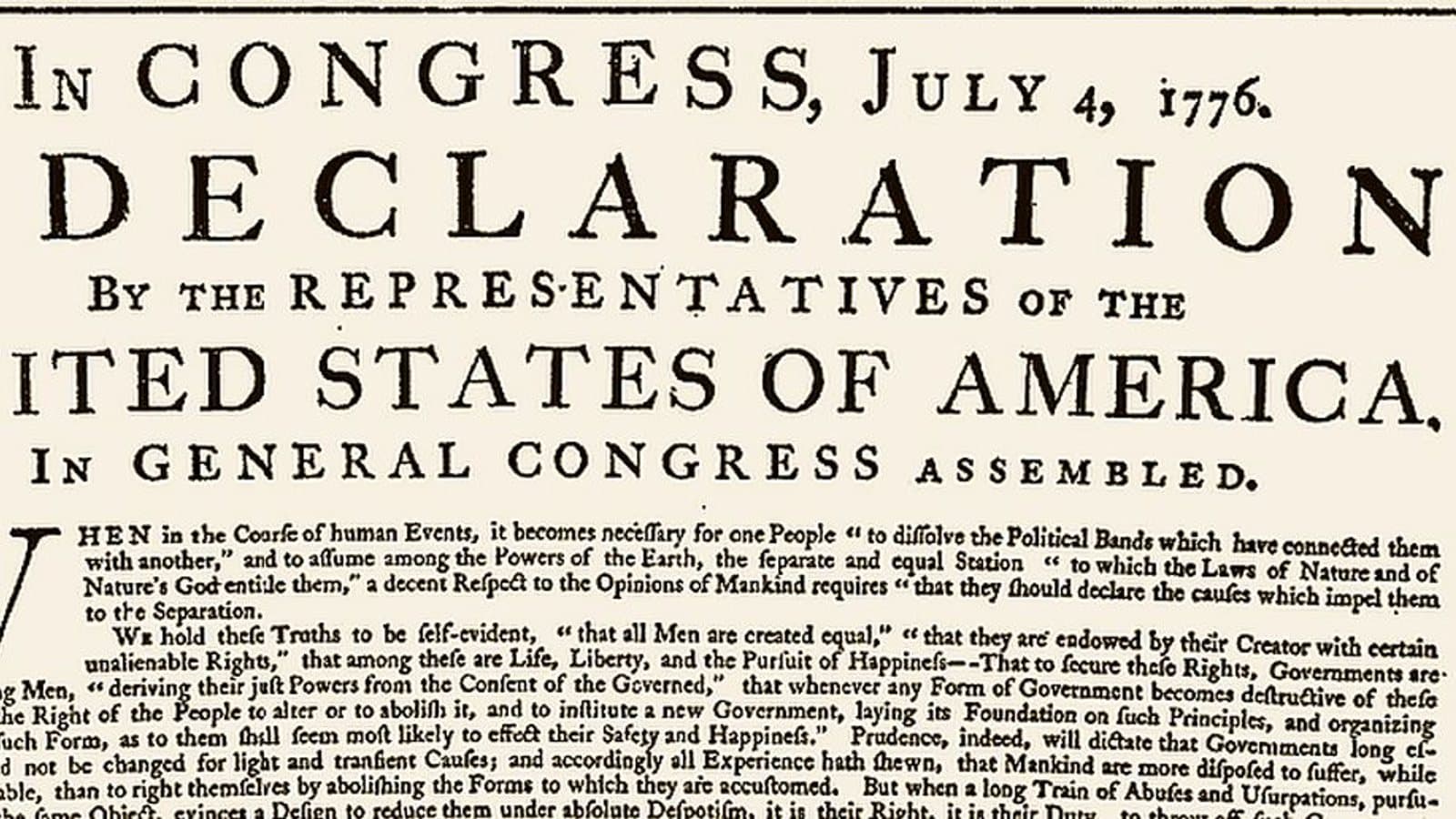 US original Declaration 1776. File photograph.