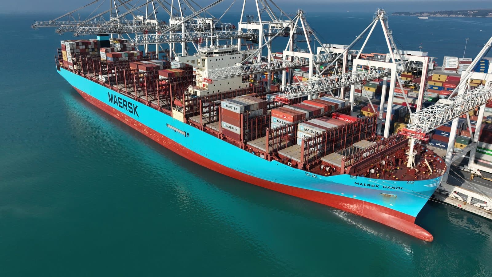 MAERSK HANOI Container Ship (Port Koper SIKOP, 2023). File photograph.